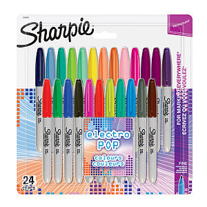 Sharpie - Viltstift ie electro pop rond 0.9mm ass | Blister a 28 stuk