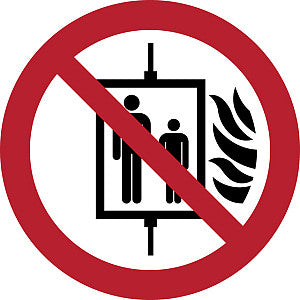 Tarifold - Pictogram gebruik lift verboden bij brand | 1 stuk