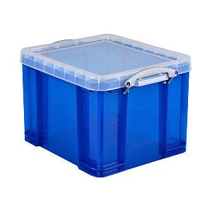 Really Useful - Opbergbox ru 35ltr 480x390x310 mm transp blauw | Krimp a 1 stuk