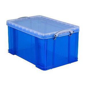Really Useful - Opbergbox ru 48ltr 600x400x315mm transp blauw | Krimp a 1 stuk