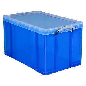 Boîte de rangement Really Useful 84 litres 710x440x380 mm bleu transparent