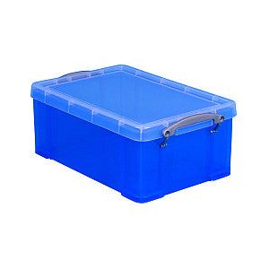 Really Useful - Opbergbox ru 9ltr 395x210x140mm transp blauw | Krimp a 1 stuk