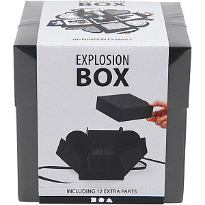 Creotime - Explosion box creativ company 12x12x12cm zwart | Doos a 1 stuk | 4 stuks