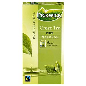 Pickwick - thé Pickwick Fair Trade Green Pure 25x1.5gr | Boîte extérieure un costume de 3 x 25 pièces