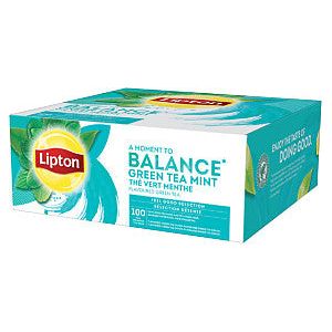 Lipton - Thee lipton balance green tea mint 100x1.5gr | Doos a 100 stuk | 12 stuks