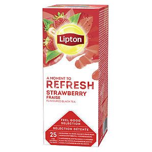 Lipton - Thee lipton refresh strawberry 25x1.5gr | Pak a 25 stuk | 6 stuks