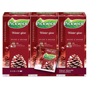 Pickwick - Thee pickwick winter glow 25x2 gr met envelop | Omdoos a 3 pak x 25 stuk
