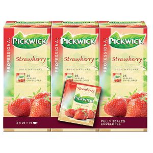 Pickwick - Thee pickwick strawberry 25x1.5gr | Omdoos a 3 pak x 25 stuk