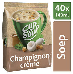 Unox - Cup-a-soup machinezak champignon creme 140ml | Zak a 40 portie | 4 stuks