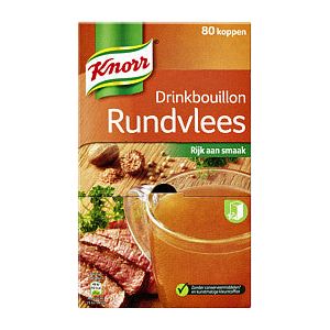 Knorr - Drinkbouillon knorr rundvlees | Doos a 80 stuk | 6 stuks
