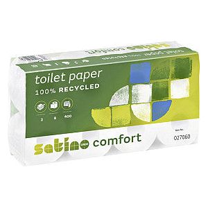 Satino by WEPA - Toiletpapier satino comfort mt1 2lgs 400vel wit | Omdoos a 6 pak x 8 rol
