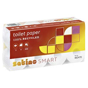 Papier toilette Satino Smart 2 couches 400 feuilles blanc 4 rouleaux | 10 morceaux