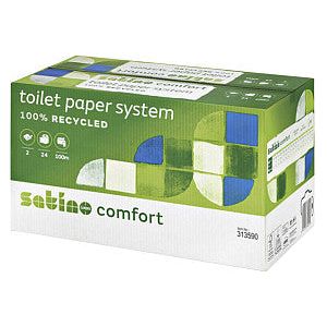 Satino par wepa - Paper de toilette Comfort Satino JT3 2LGS 724vel Wit | Pack de 24 rouleaux