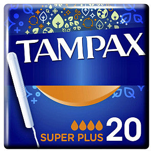 Tampax - Tampons Super Plus 20st | Packen Sie eine 1 Box x 20 Stück | 12 Stücke