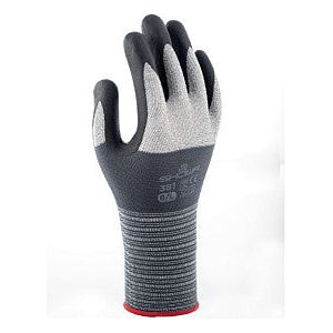 Showa - Grip Handschuh 381 Nitril l Grau | Tasche ein 1 Paar