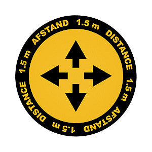 Sticker sol Metafas intersection bilingue Ø20cm jaune