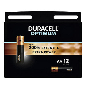 Duracell - Batterij duracell optimum aa 12st | Blister a 12 stuk | 8 stuks