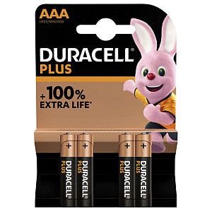 Duracell - Batterij duracell plus aaa 4st | Blister a 4 stuk | 10 stuks