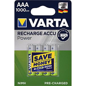 Varta - Batterij oplaadb aaa hr3 1000mah ready2use | Blister a 4 stuk | 10 stuks