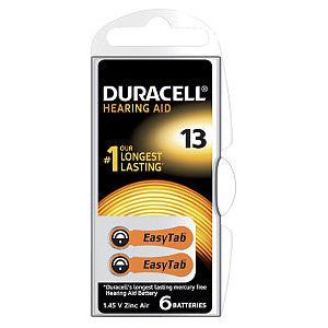 Duracell - Batterij duracell da13 hearing aid | Blister a 6 stuk | 10 stuks