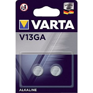 Pile bouton Varta V13GA alcaline blister de 2 pièces | 10 morceaux