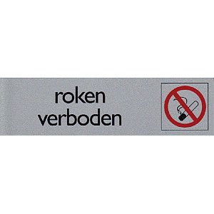 Posta - Infobord pictogram roken verboden 165x44mm | 1 stuk