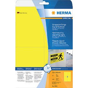 HERMA - Etiket herma 8032 105x148mm 100st folie geel | Blister a 25 vel