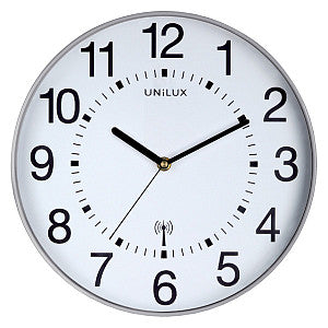 Unilux - Wall Clock Wave Radio Dia 30cm Grey Silver Grey / WT | 1 pièce