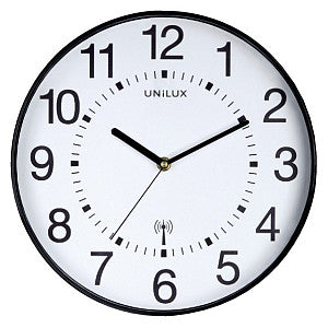 Unilux - Mur Clock Maxi Radio Dia 37,5 cm noir / blanc | 1 pièce