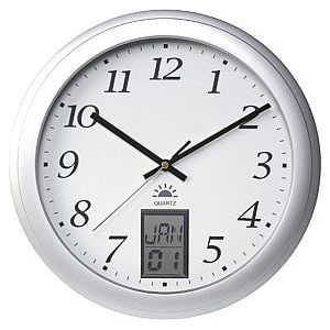 Unilux - Mur Horloge Instinct Slide 30,5 cm Gray en argent / WT | 1 pièce