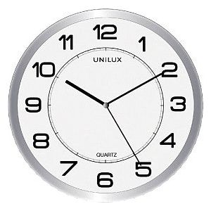 Unilux - Magniture de l'horloge murale glisser 30,5 cm Gris clair / blanc | 1 pièce