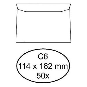 Enveloppe Hermes banque C6 114x162mm autocollante avec bande blanche | 10 morceaux