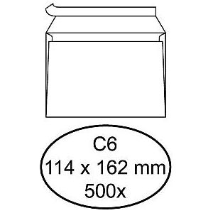 Enveloppe Hermès banque C6 114x162mm autocollante avec bande blanche