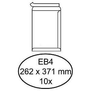 Hermes - Envelop akte EB4 262x371mm zelfklevend wit pak à 10 stuks