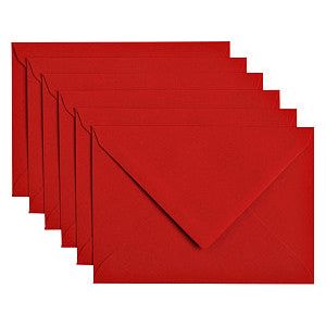 Papicolor - Envelop papicolor c6 114x162mm rood | Pak a 6 stuk