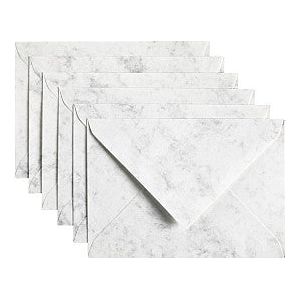 Papicolor - Envelop papicolor c6 114x162mm marble grijs | Pak a 6 stuk