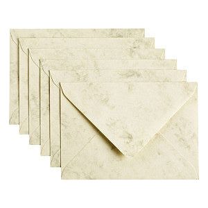 Papicolor - Envelop papicolor c6 114x162mm marble ivoor | Pak a 6 stuk