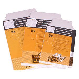 Cleverpack - Enveloppe Cleverpack Cardboard A4 240x315 5e blanc | Prendre 5 pièces