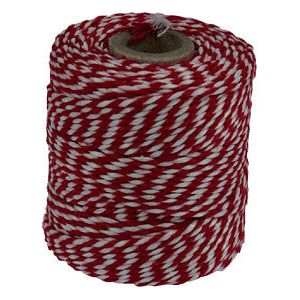 Corde coton 45mètres 50gr rouge/blanc