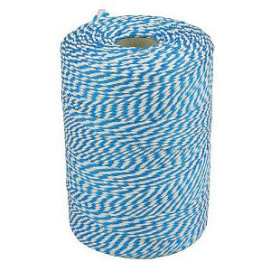 Corde coton 45mètres 50gr bleu/blanc