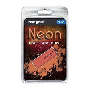 Integral - USB Stick Integral FD 16 GB Neon Oranje | Blasen Sie ein 1 Stück