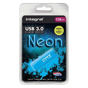Integral - Usb-stick integral 128gb 3.0 neon blauw | Blister a 1 stuk