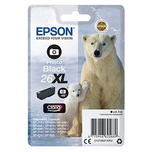EPSON - Inkcartridge Epson 26xl T2631 Photo Black | Blister un 1 morceau