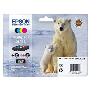 Epson - Inkcartridge Epson 26xl T2636 Schwarz + 3 Farben | Schnappen Sie sich ein 4 -Stück