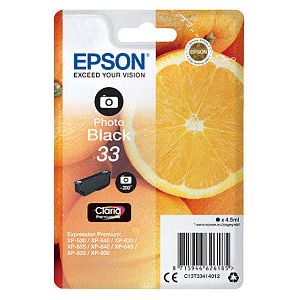 EPSON - Inkcartridge Epson 33 T3341 Photo Black | Blister un 1 morceau