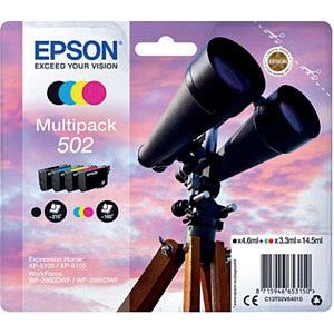 Epson - Inktcartridge epson 502 t02v6 zwart + 3 kleuren | Blister a 4 stuk