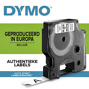 Dymo - Étiquette Dymo 45013 D1 12 mmx7m blanc / noir | 1 pièce | 5 pièces