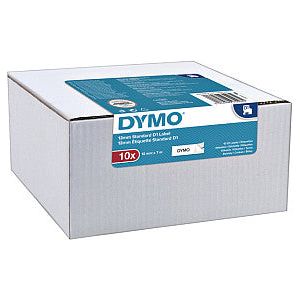 Dymo - Labele dymo 45013 d1 12mmx7m wit/zwart | Doos a 10 stuk