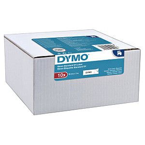 Dymo - Labele dymo 45803 d1 19mmx7m wit/zwart | Doos a 10 stuk