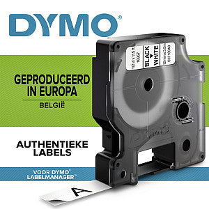 Dymo - Labele LabelManager D1 nylon 12mm zwart op wit